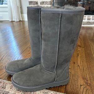 Tall gray UGG boots